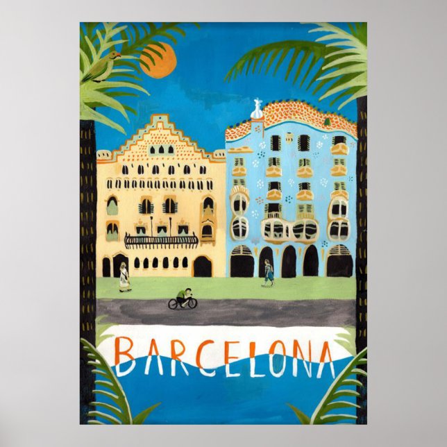 travel  poster, Barcelona, Spain Poster (Front)
