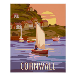 Travel Poster Cornwall, Vintage England
