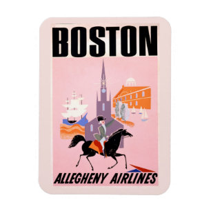 Travel Poster For Allegheny Airlines To Boston Magnet