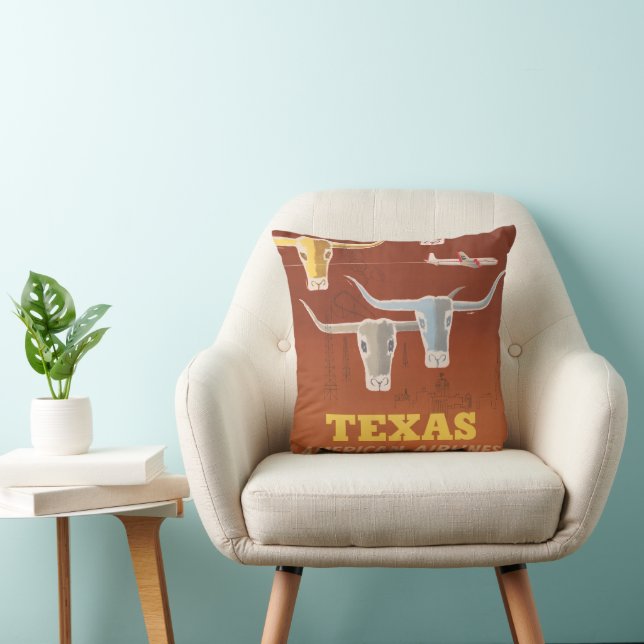 Travel Poster For American Airlines To Texas Cushion (Chair)