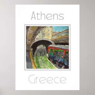Travel poster for Athens Greece