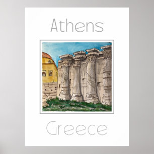 Travel poster for Athens Greece
