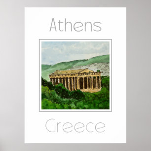 Travel poster for Athens Greece