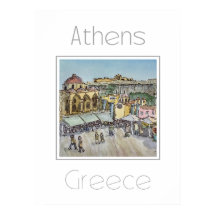 Travel poster for Athens Greece