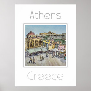 Travel poster for Athens Greece