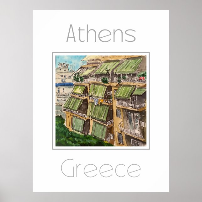 Travel poster for Athens Greece (Front)