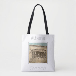 Travel Poster for Athens Greece Tote Bag