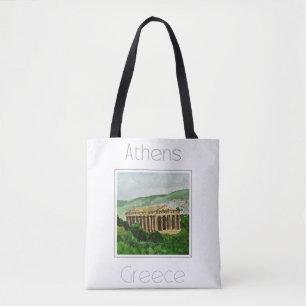 Travel Poster for Athens Greece Tote Bag