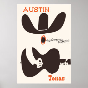 Travel Poster for Austin, Texas.