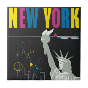 Travel Poster For Flying Northwest Airlines Ceramic Tile