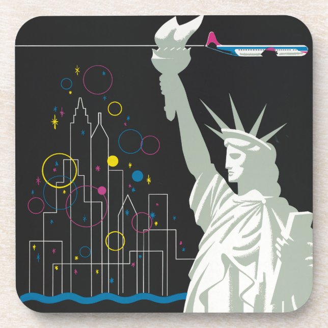 Travel Poster For Flying Northwest Airlines Coaster (Front)