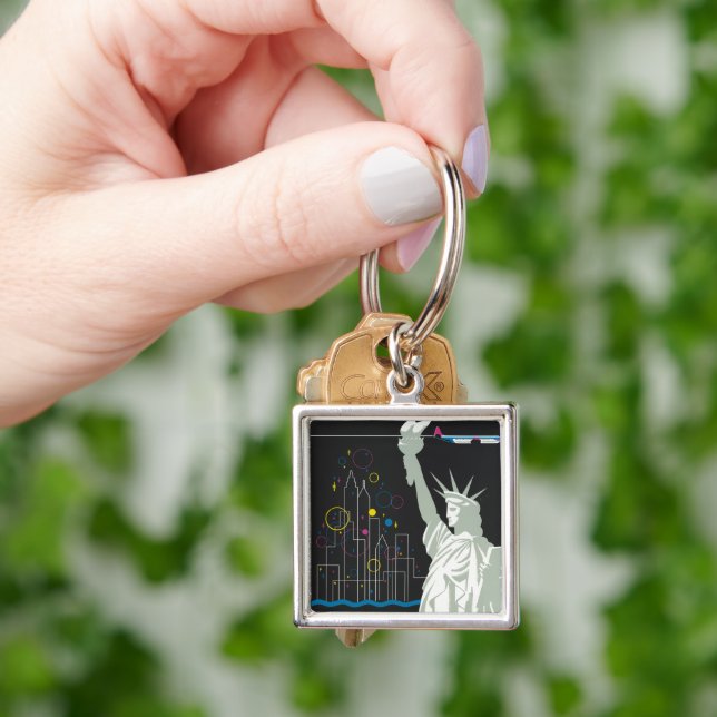 Travel Poster For Flying Northwest Airlines Key Ring (Hand)