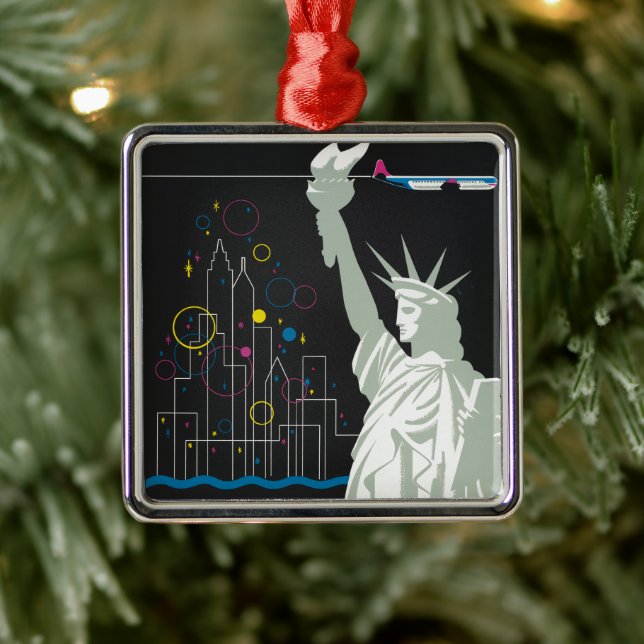 Travel Poster For Flying Northwest Airlines Metal Ornament (Tree)