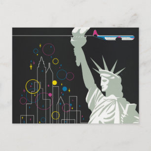 Travel Poster For Flying Northwest Airlines Postcard