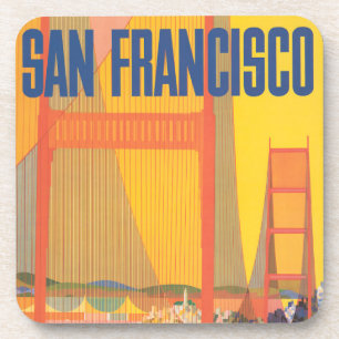 Travel Poster For Flying Twa To San Francisco Coaster
