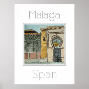 Travel poster for Malaga Spain