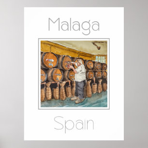Travel poster for Malaga Spain