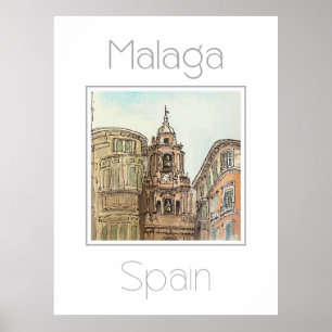 Travel poster for Malaga Spain
