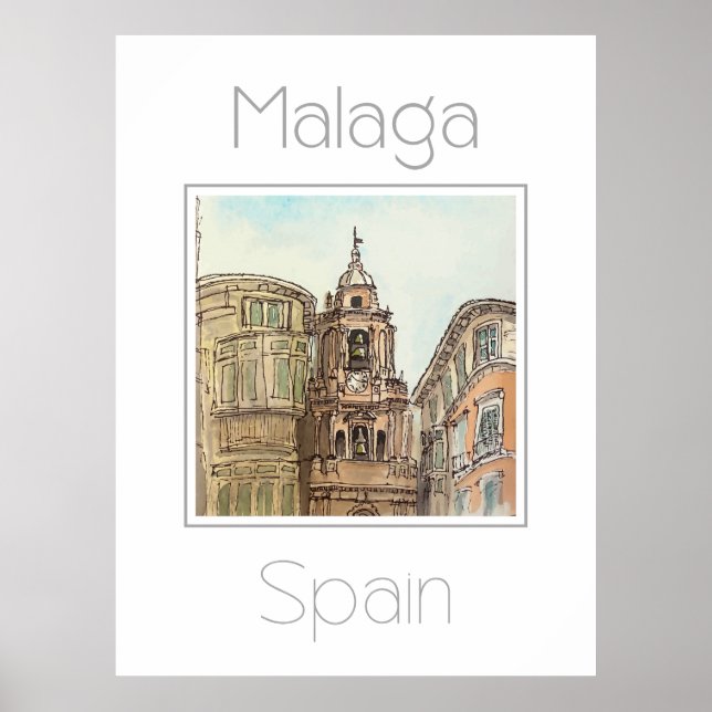 Travel poster for Malaga Spain (Front)