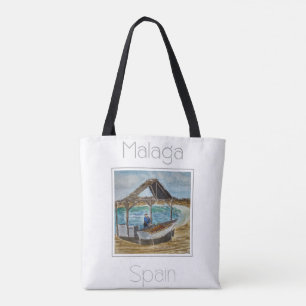 Travel Poster for Malaga Spain Tote Bag
