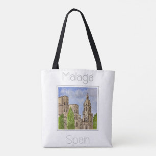 Travel Poster for Malaga Spain Tote Bag