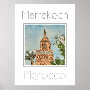 Travel poster for Marrakech Morocco