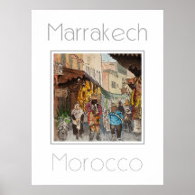 Travel poster for Marrakech Morocco
