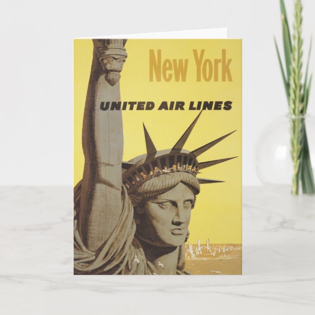 Travel Poster For New York, United Air Lines Card (Front)