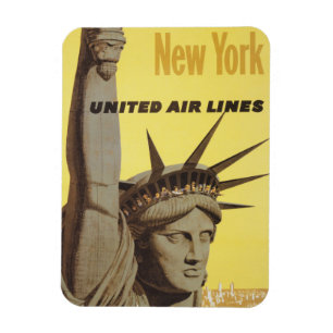 Travel Poster For New York, United Air Lines Magnet