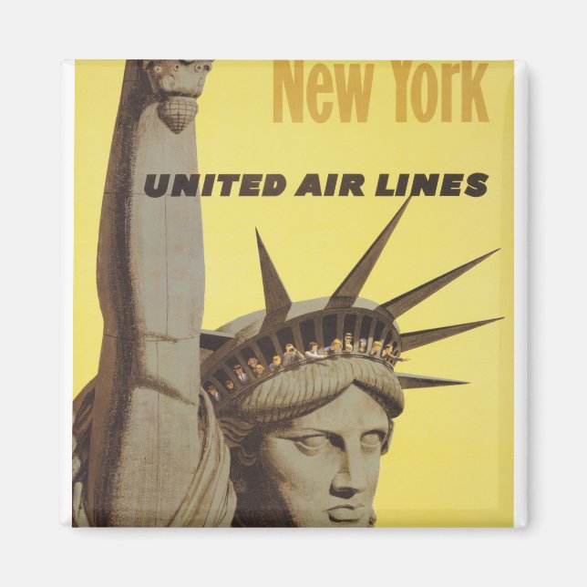 Travel Poster For New York, United Air Lines Magnet (Front)