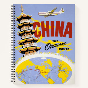 Travel Poster For Northwest Orient Airlines Notebook