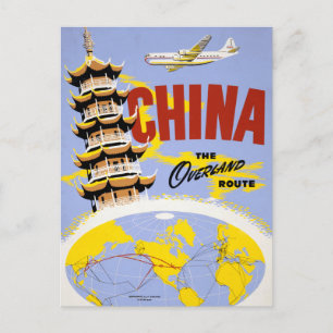 Travel Poster For Northwest Orient Airlines Postcard