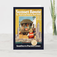 Travel Poster For The Sunset Route By Rail And Sea