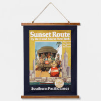 Travel Poster For The Sunset Route By Rail And Sea