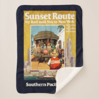 Travel Poster For The Sunset Route By Rail And Sea