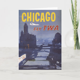 Travel Poster For Trans World Airlines Flights Card