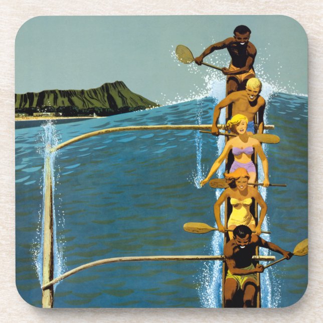 Travel Poster For United Air Lines To Hawaii Coaster (Front)