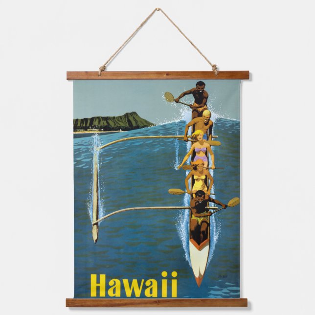 Travel Poster For United Air Lines To Hawaii Hanging Tapestry (Front)