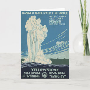 Travel Poster For Yellowstone National Park Card