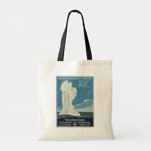 Travel Poster For Yellowstone National Park Tote Bag