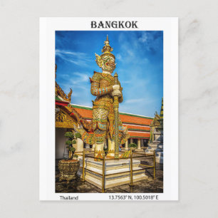 Travel Poster: Guardian statue in the Grand Palace Postcard