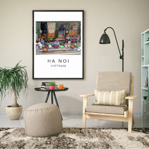 Travel Poster, Ha Noi Vietnam, Customizable Poster