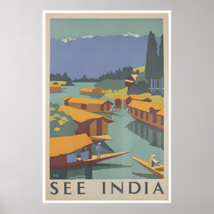 Travel Poster India Art Print Retro