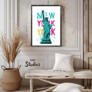 Travel Poster New York USA Wallart Home Deco