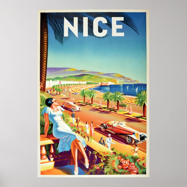 Travel Poster Nice, France   Wall Print  Vacation (Front)
