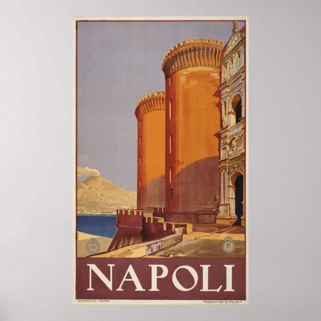 Travel Poster Of Vesuvius And The Bay Of Naples (Front)