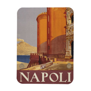 Travel Poster Of Vesuvius And The Bay Of Naples Magnet