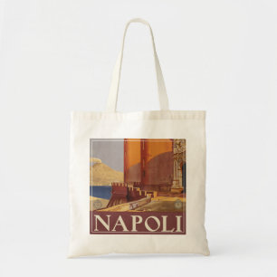 Travel Poster Of Vesuvius And The Bay Of Naples Tote Bag