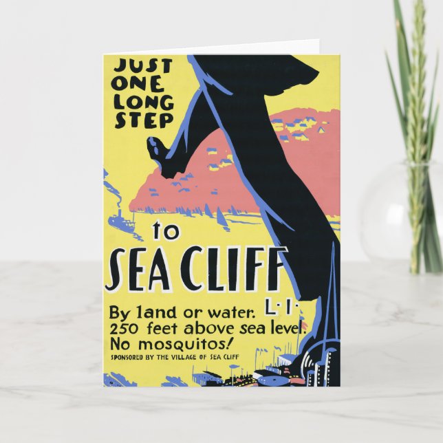 Travel Poster Promoting Sea Cliff, Long Island Card (Front)