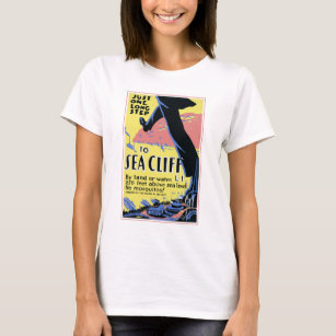 Travel Poster Promoting Sea Cliff, Long Island T-Shirt